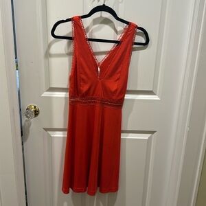 Free People Orange Strapless Dress